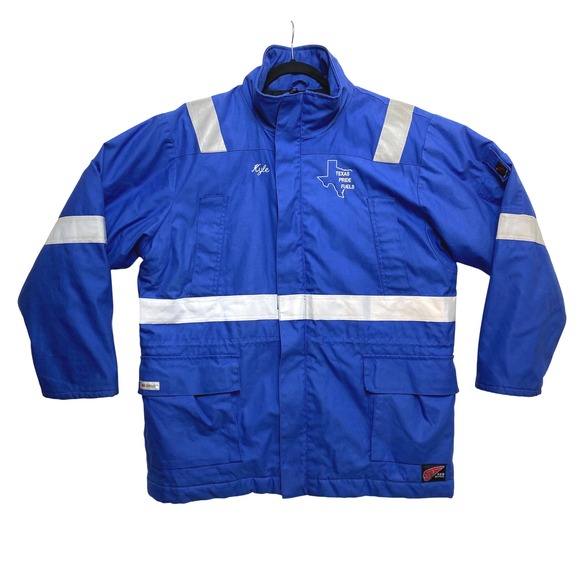 Red Wing FR Insulated Jacket Mens Size Large Reg Royal Blue Reflective Coat